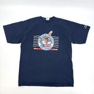 Vintage Y2K Old Hickory Post Office T Shirt Adult Large Blue American US Mail